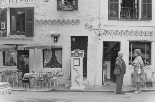 Outside Le Pigeonnier Restaurant in Vence
