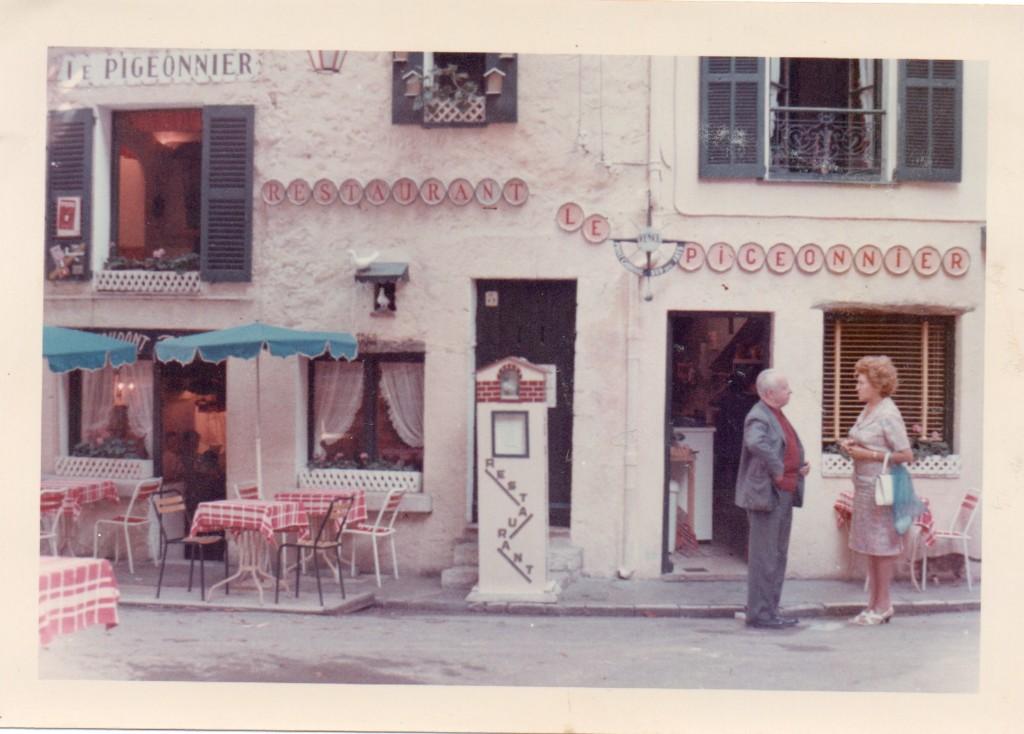 Outside Le Pigeonnier Restaurant in Vence